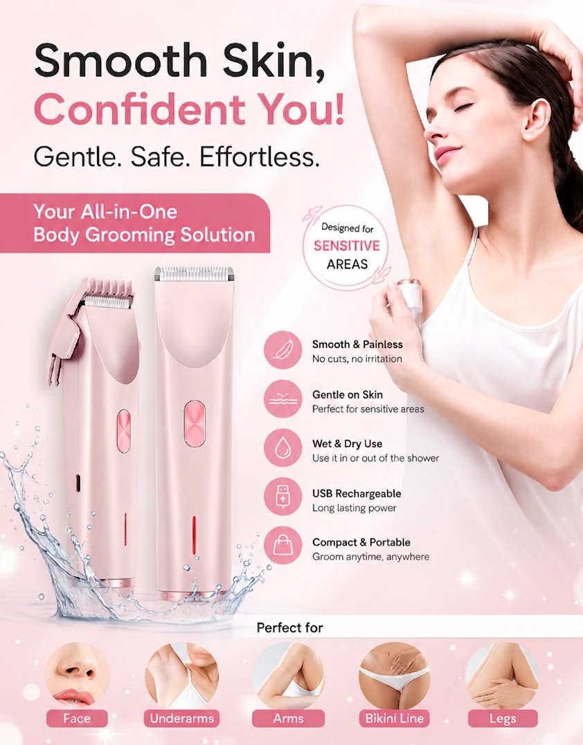 2-in-1 Electric Body Shaver And Bikini Trimmer,