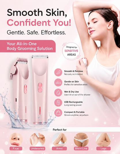 2-in-1 Electric Body Shaver And Bikini Trimmer,